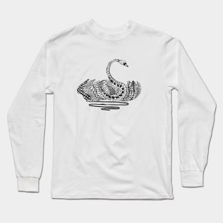 Stately Stylized Swan Long Sleeve T-Shirt